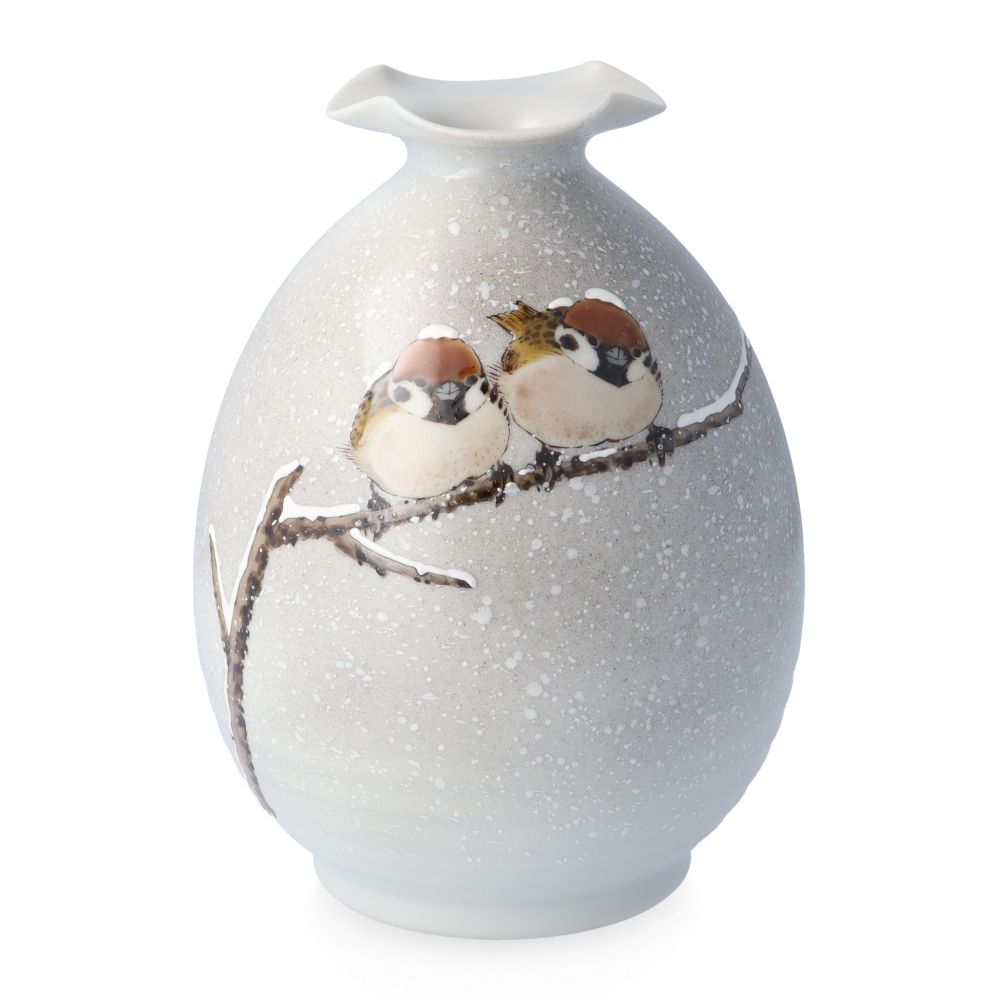 楽天市場】九谷焼 扁壷 丸覗型 紅葉三雀図 / 中村陶志人 ＜送料無料