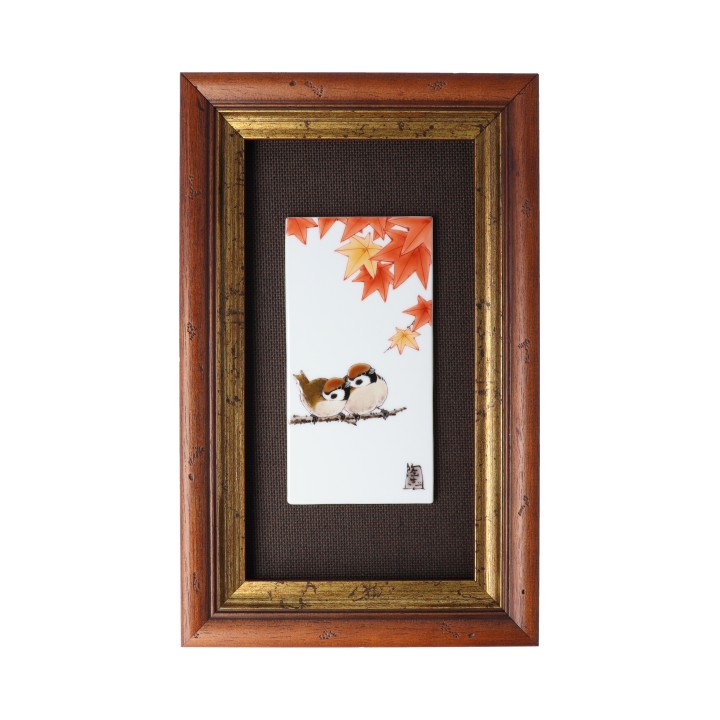 九谷焼 名人 龍仙 竹林 陶板 額装 九谷焼 名人 龍仙 竹林 陶板 額装