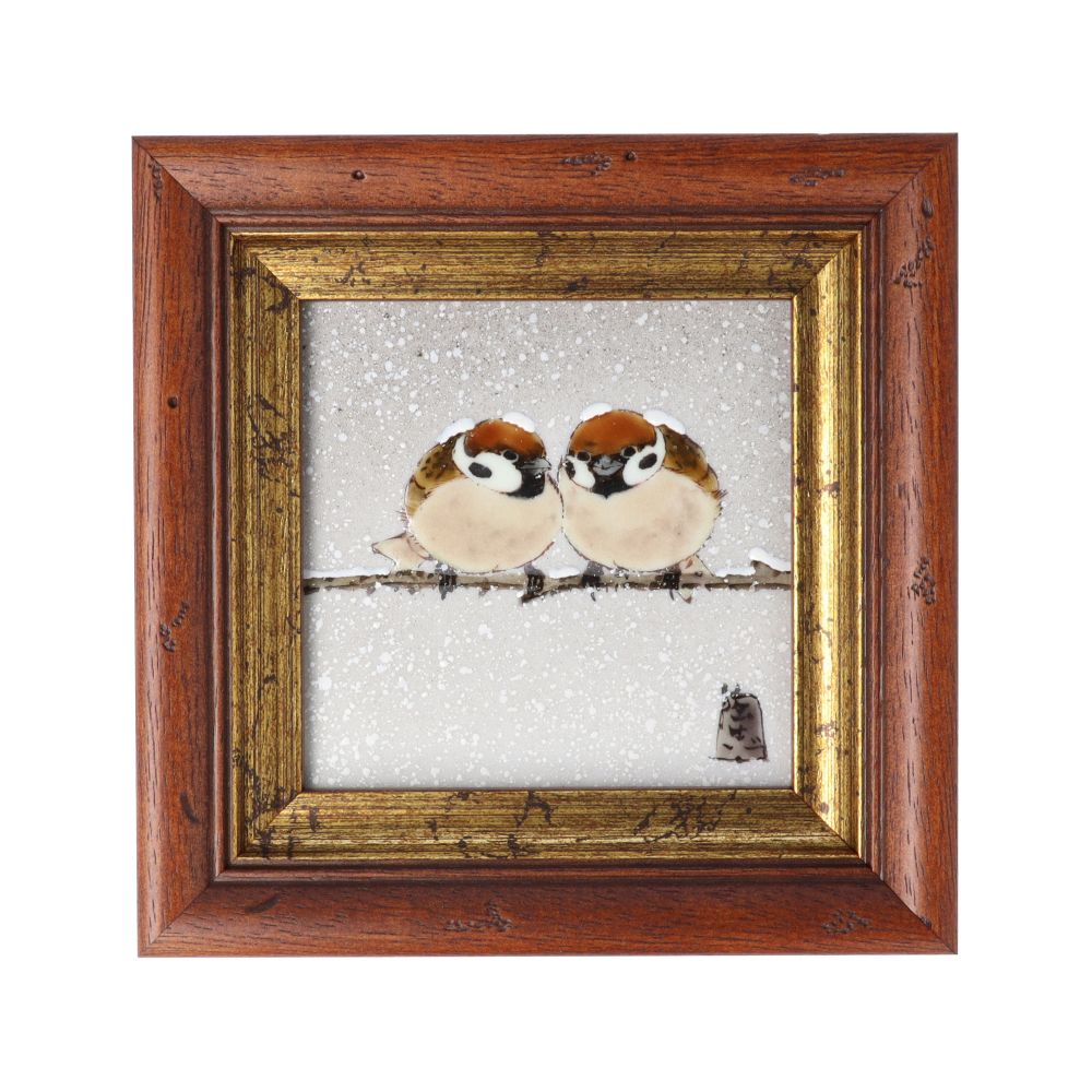 楽天市場】九谷焼 DB額（長角）竹二雀図/中村陶志人＜額縁 陶額 送料