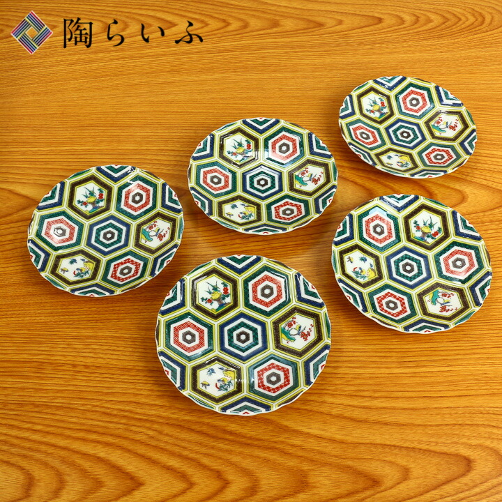 九谷焼　青郊窯　長皿　5枚セット『吉田屋風鳳凰紋』新品　8号長皿揃 九谷焼 青郊窯 長皿 5枚セット『吉田屋風鳳凰紋』新品 8