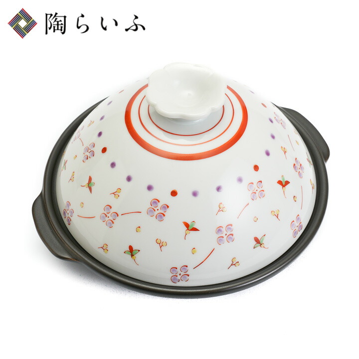 楽天市場】九谷焼 タジン鍋 花飾り/柳由美子＜直火用 タジン鍋 土鍋