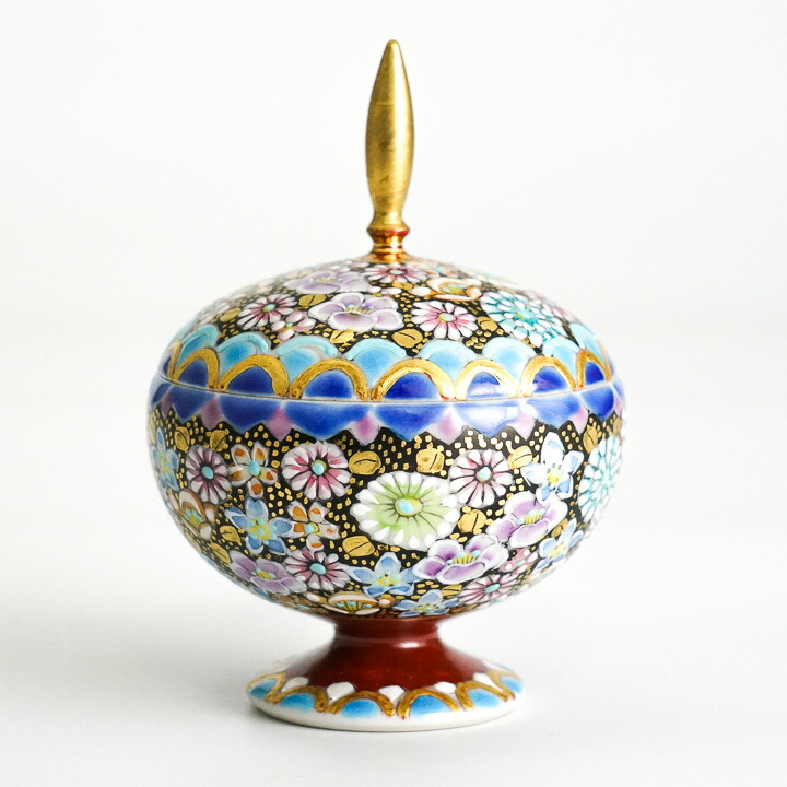楽天市場】九谷焼 蓋器 赤絵金襴花詰 / 高 聡文 hanazume 海外