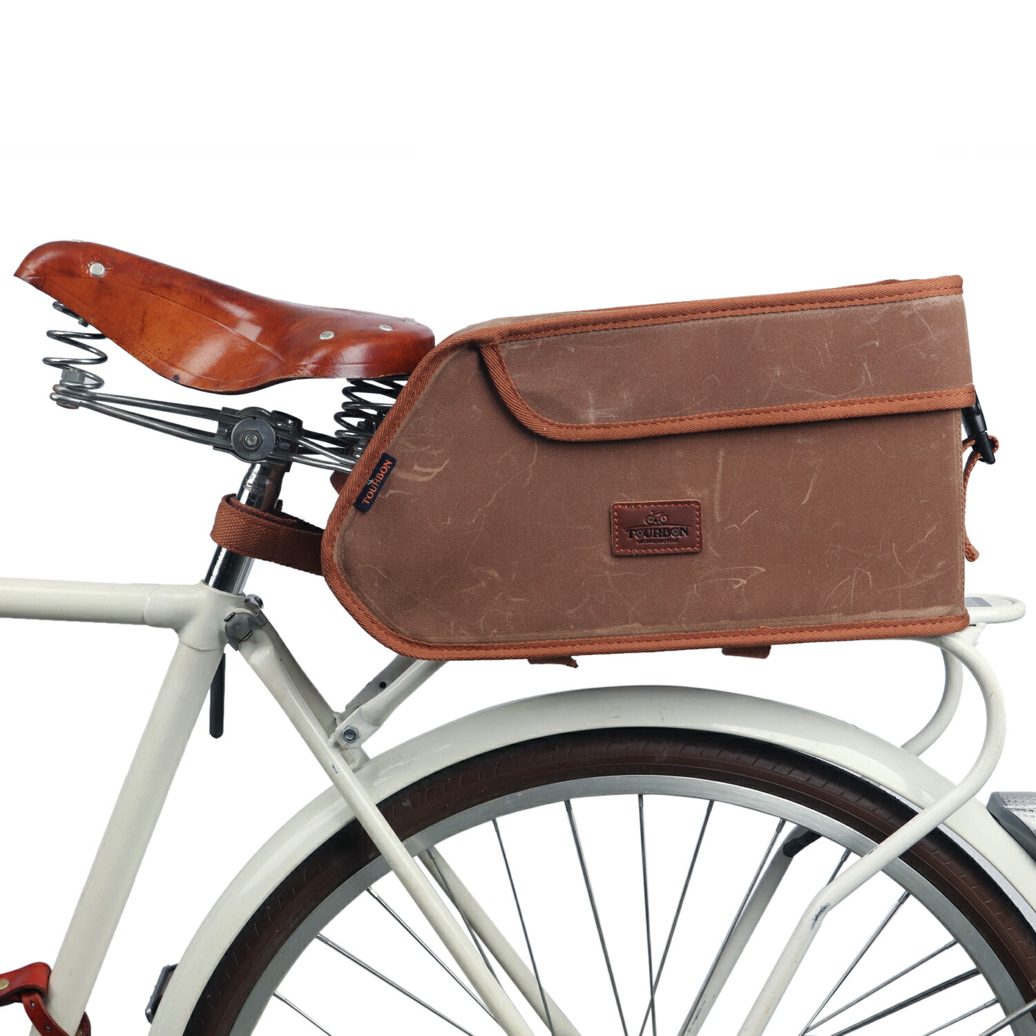 紺×赤 TOURBON フロントバッグ 自転車 簡単装着 サイドバッグ バイク ヴィンテージショルダーバッグ (カーキ) 並行輸入品 通販 