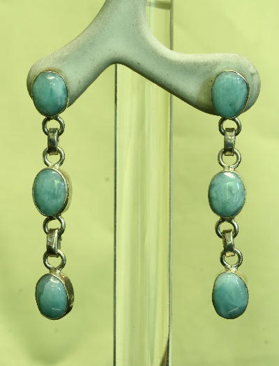 【クーポンで10%OFF】ラリマー ピアス 金具 シルバー925 larimar pectolite ラリマール ペクトライト ソーダ珪灰石 ジュエリー アクセサリー 1点もの 現品撮影 LPP-30