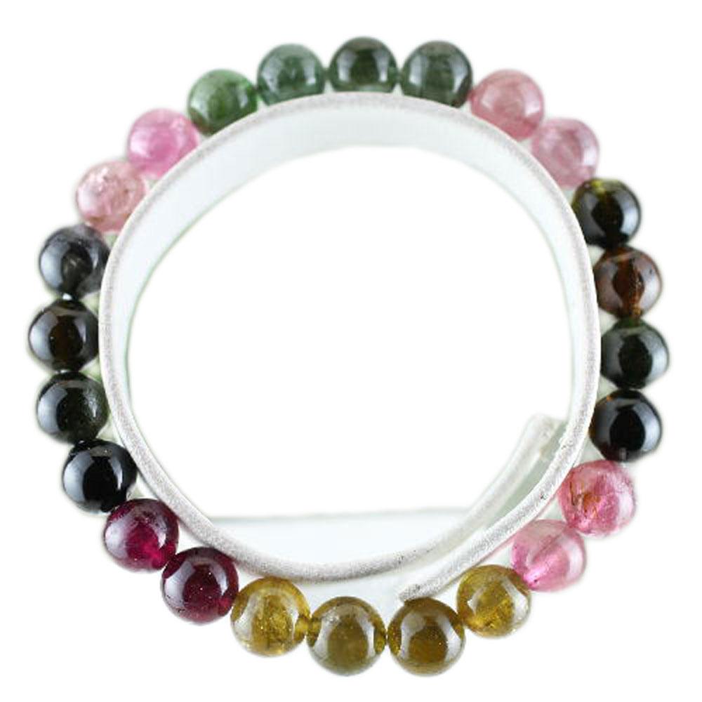 【クーポンで10%OFF】マルチカラートルマリン ブレスレット 8mm 10月 誕生石 1点もの 現品撮影 HBM-12