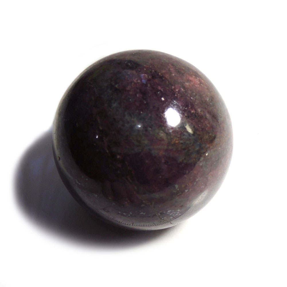 【クーポンで10%OFF】ルビー with カイヤナイト スフィア 丸玉 ボール 産地 インド Kyanite 藍晶石 Disthene 二硬石 7月 誕生石 天然石 鉱物 1点もの 現品撮影 SRBB-13