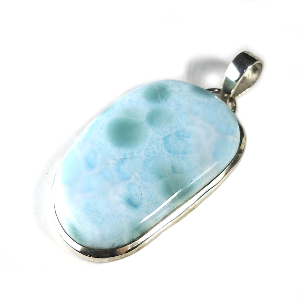 【クーポンで10%OFF】ラリマー ペンダントヘッド 金具 シルバー925 ドミニカ共和国産 129.7ct 47x29x7mm LPB-15