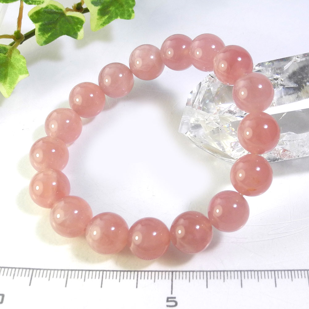 【クーポンで10%OFF】ディープローズクォーツ ブレスレット 12mm 産地 マダガスカル Rose Quartz 紅水晶 紅石英 薔薇石英 アフロディーテ ジュエリー アクセサリー 天然石 鉱物 1点もの 現品撮影 DRQB12
