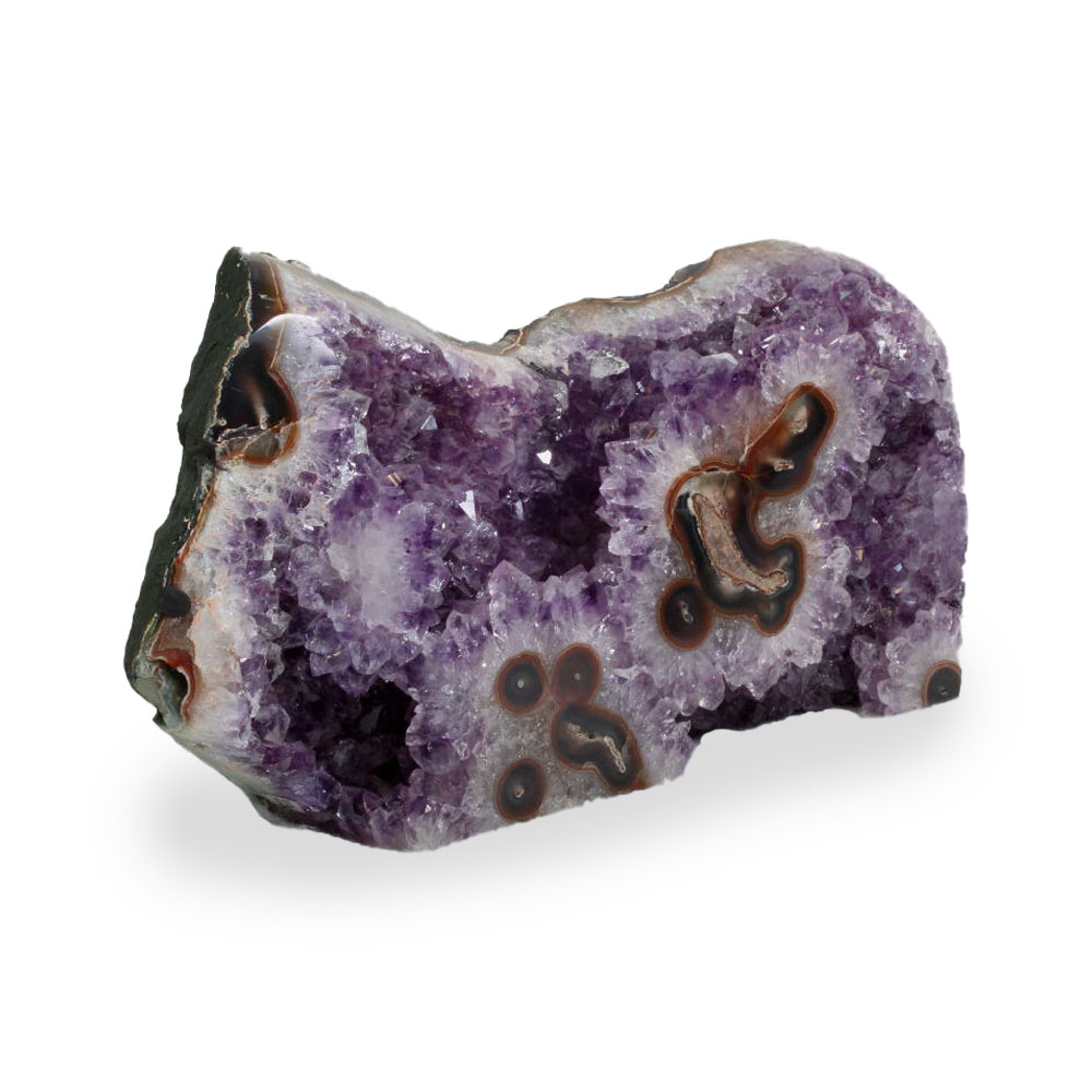 【クーポンで10%OFF】アメジスト メノウ 原石 産地 ウルグアイ Amethyst アメシスト 紫水晶 2月 誕生石 天然石 鉱物 1点もの 現品撮影 AMEK-100