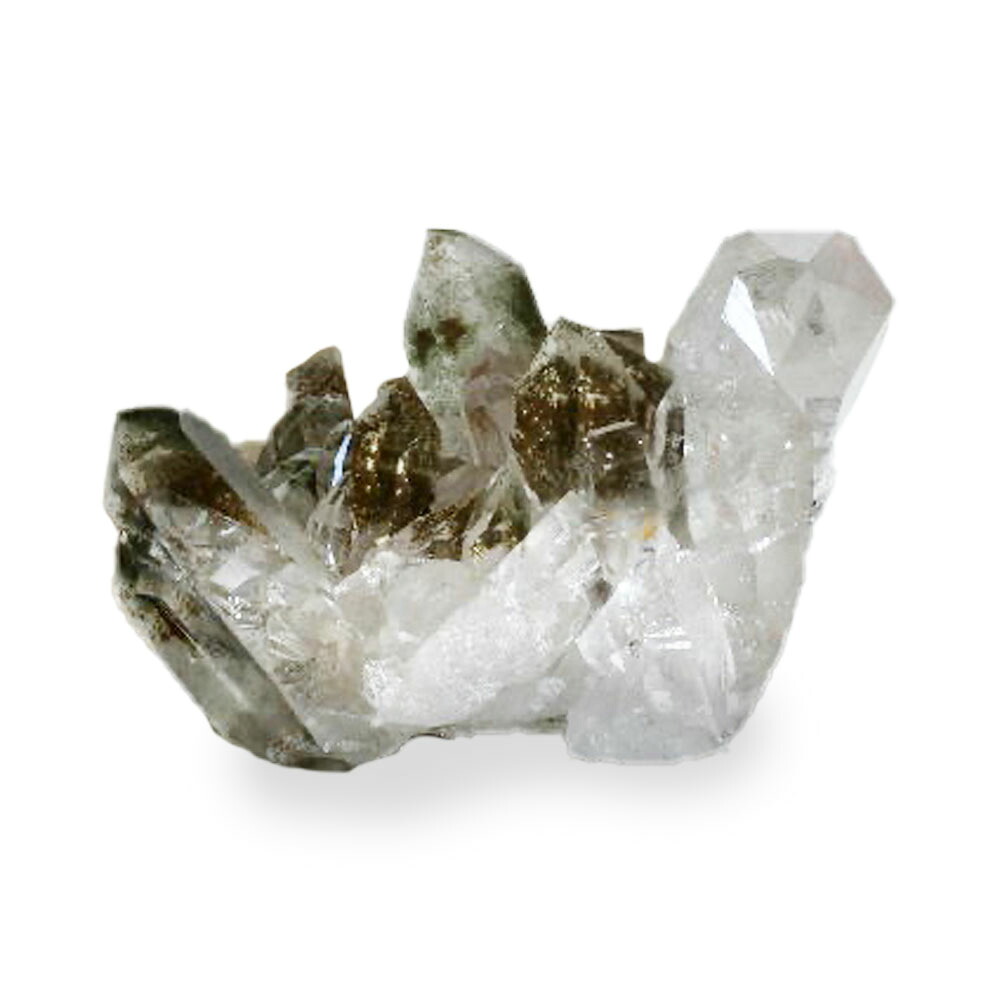 【クーポンで10%OFF】ガーデンクォーツ クラスター 原石 Garden Quartz 庭園水晶 苔入り水晶 クローライト水晶 天然石 鉱物 1点もの 現品撮影 GQA-101