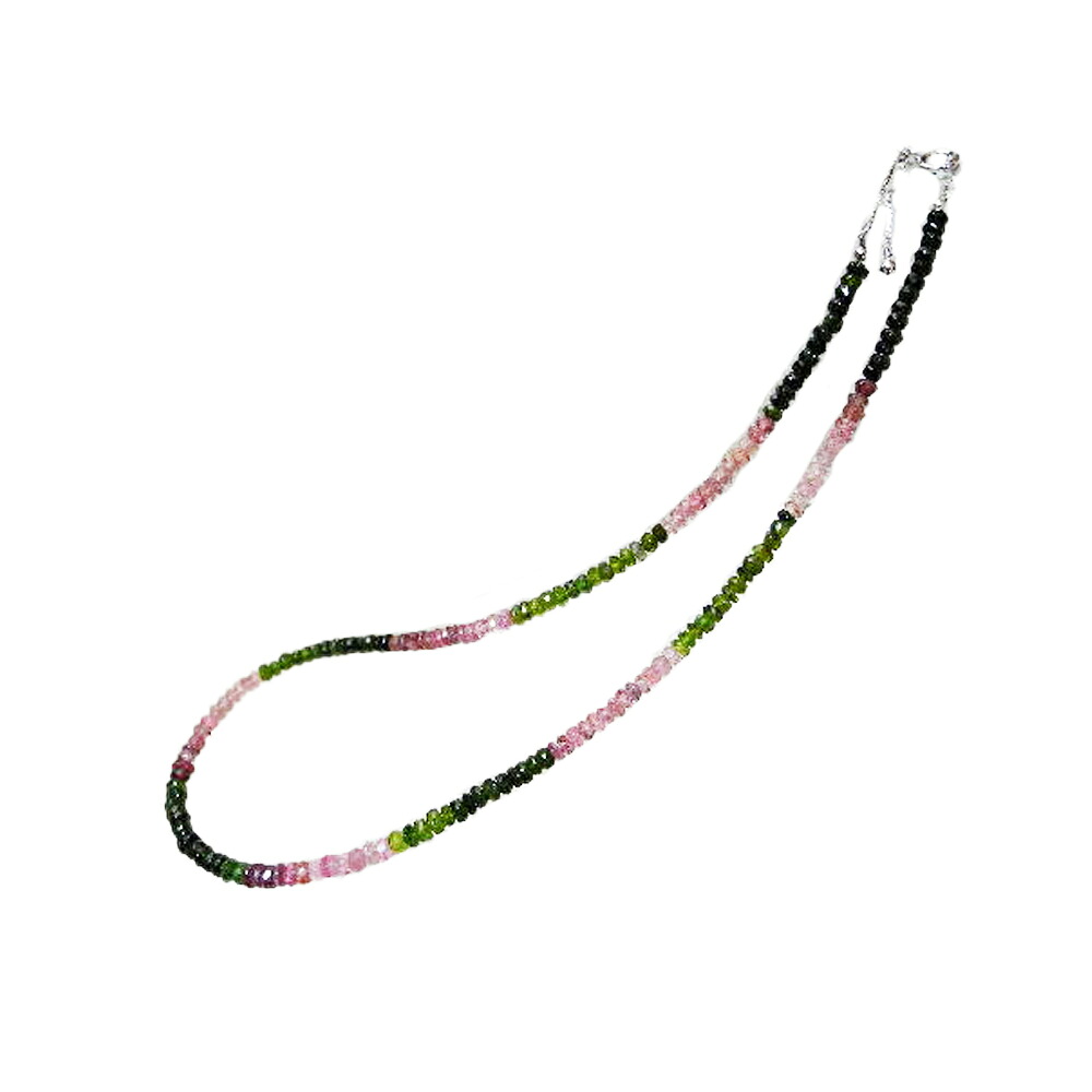 【クーポンで10%OFF】マルチカラートルマリン カット ネックレス 金具 シルバー925 10月 誕生石 MTNG-4