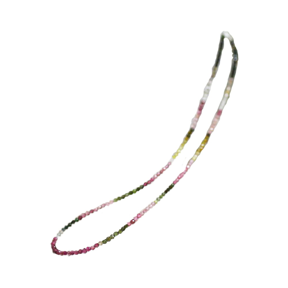 【クーポンで10%OFF】マルチカラートルマリン カット ネックレス 金具 ホワイトゴールド WGK14 10月 誕生石 MTNF-1