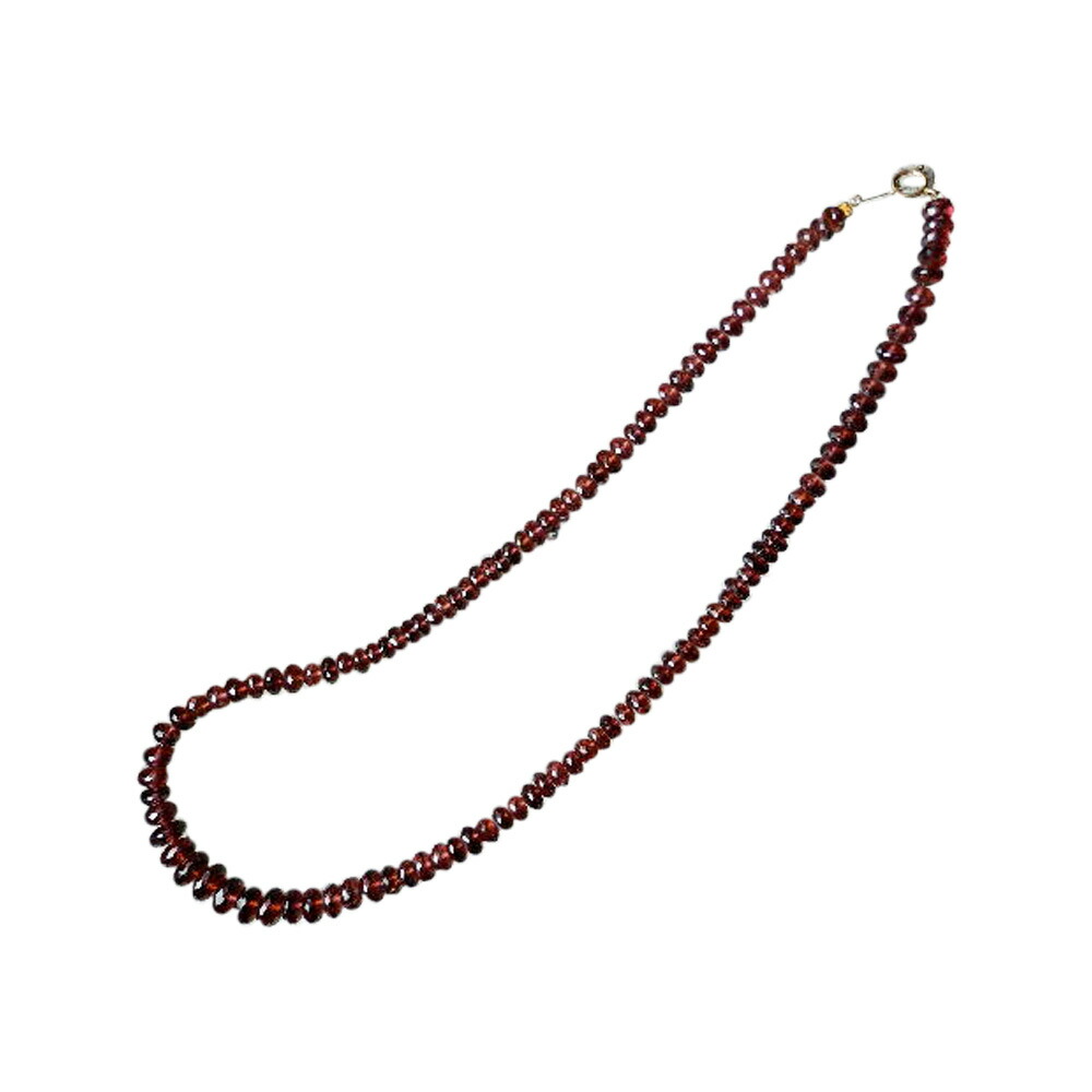 【クーポンで10%OFF】ガーネット ネックレス そろばん ミラーカットタイプ 金具 ゴールドK18 garnet 柘榴石 紅榴石 ざくろ石 1月 誕生石 天然石 鉱物 ジュエリー アクセサリー 1点もの 現品撮影 GAN-5