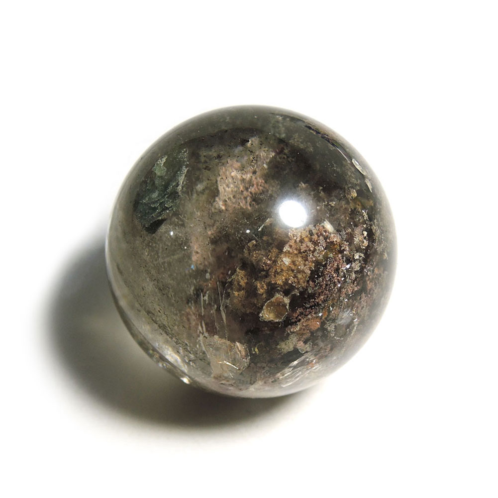 【クーポンで10%OFF】ガーデンクォーツ スフィア 丸玉 ボール レインボー 産地 ブラジル Garden Quartz 庭園水晶 苔入り水晶 クローライト水晶 天然石 鉱物 1点もの 現品撮影 GDQB-23