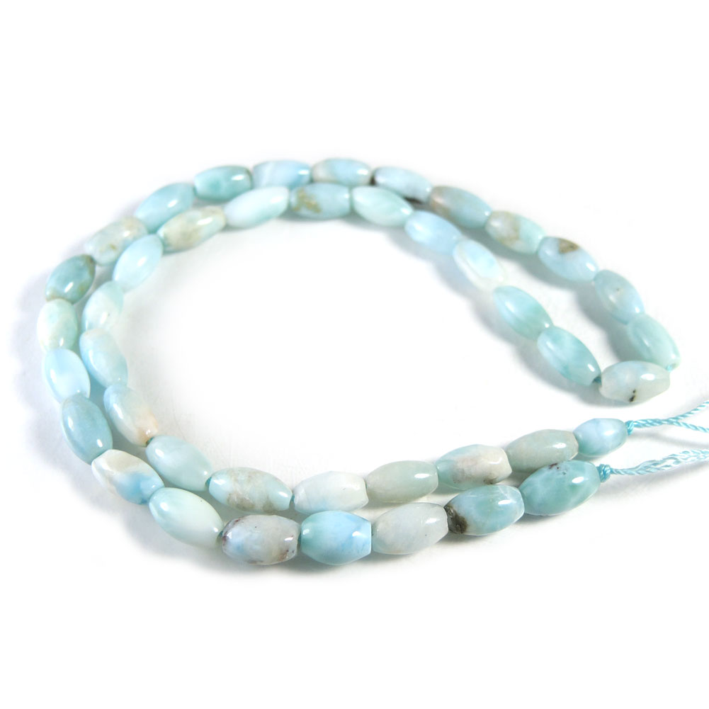 【クーポンで10%OFF】ラリマー ネックレス用 ビーズ 1連ドミニカ共和国 larimar pectolite ラリマール ペクトライト ソーダ珪灰石 1点もの 現品撮影 LBBS-4｜トルマリン専門店ニューウェーブ