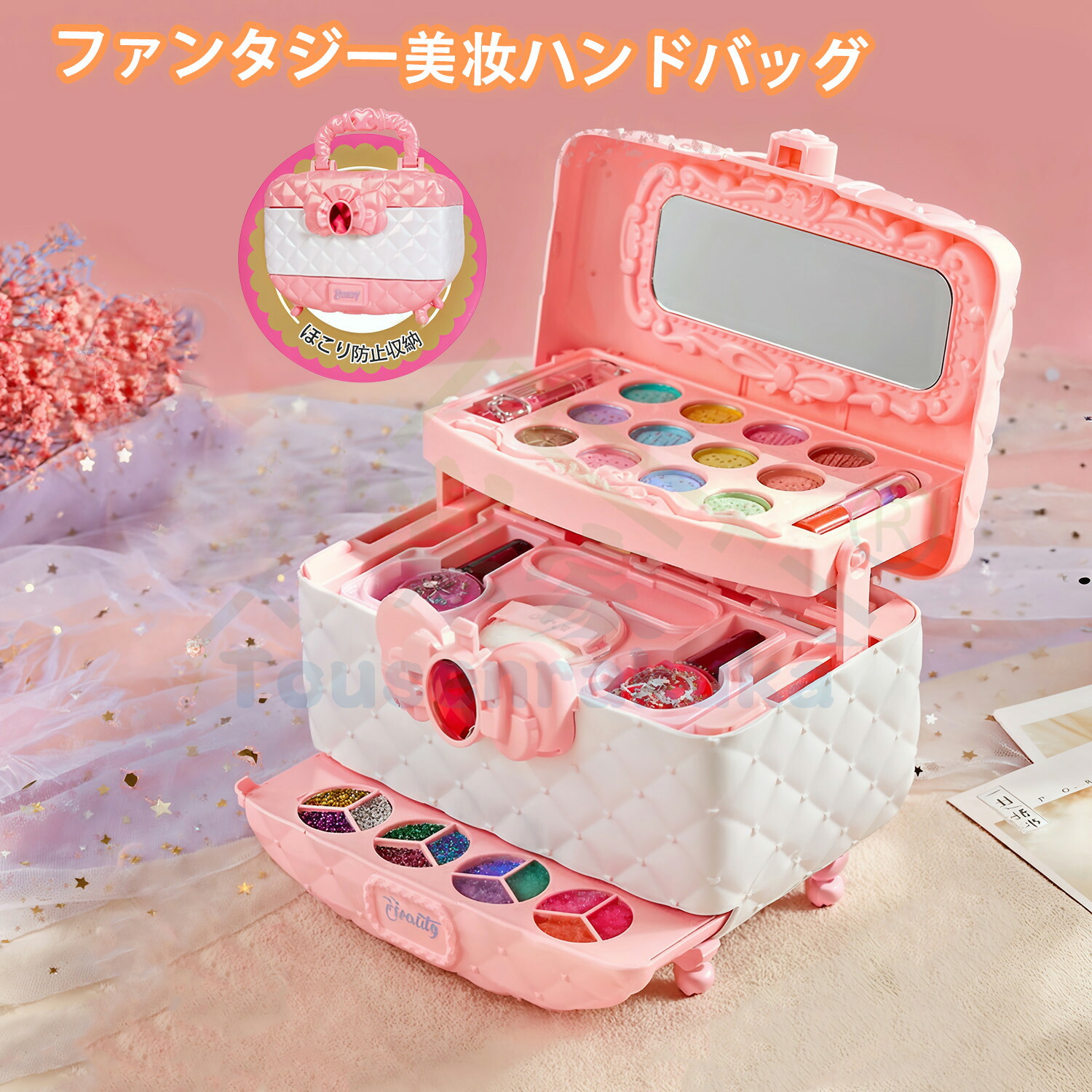 メイク道具・化粧小物 s 楽天市場】コスメボックス MUD-6163 大容量 蒔絵調デザイン 高級