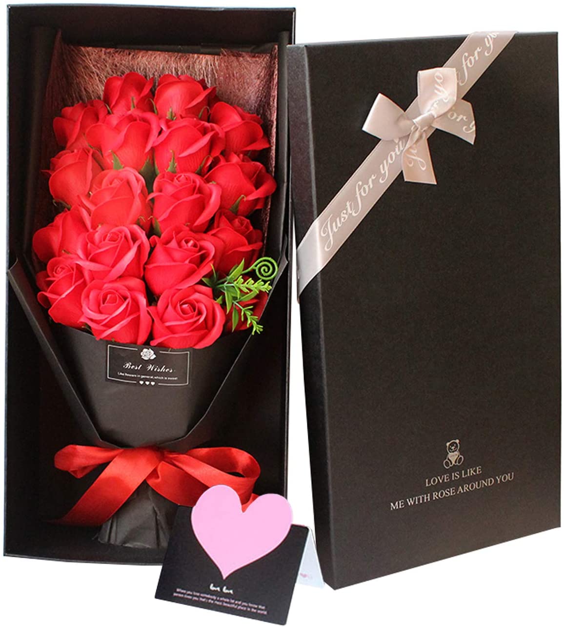 楽天市場 ソープフラワー ギフト プレゼント 女性 人気 花束 ーギフト手作りギフト 出産内祝い 結婚祝い 結婚記念日 誕生日 母の日 入学 装飾用 石鹸花束 18本レッド トーセン