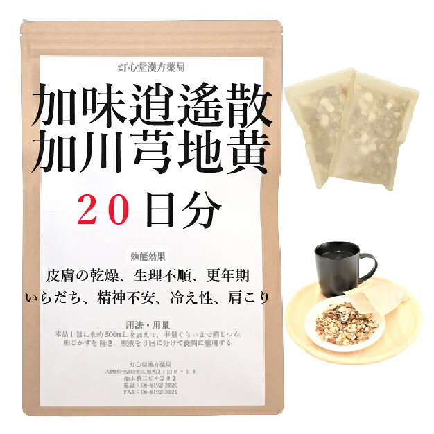調味料逍遙散加川キュウ地黄 20日分(20包) 煎薬 人はだのかわき切る 月の物不規則 閉経期 苛立たしさ 冷え性 肩こり 漢方薬 カミショウヨウサンカセンキュウジオウ 調味料逍遙散加川?地黄
