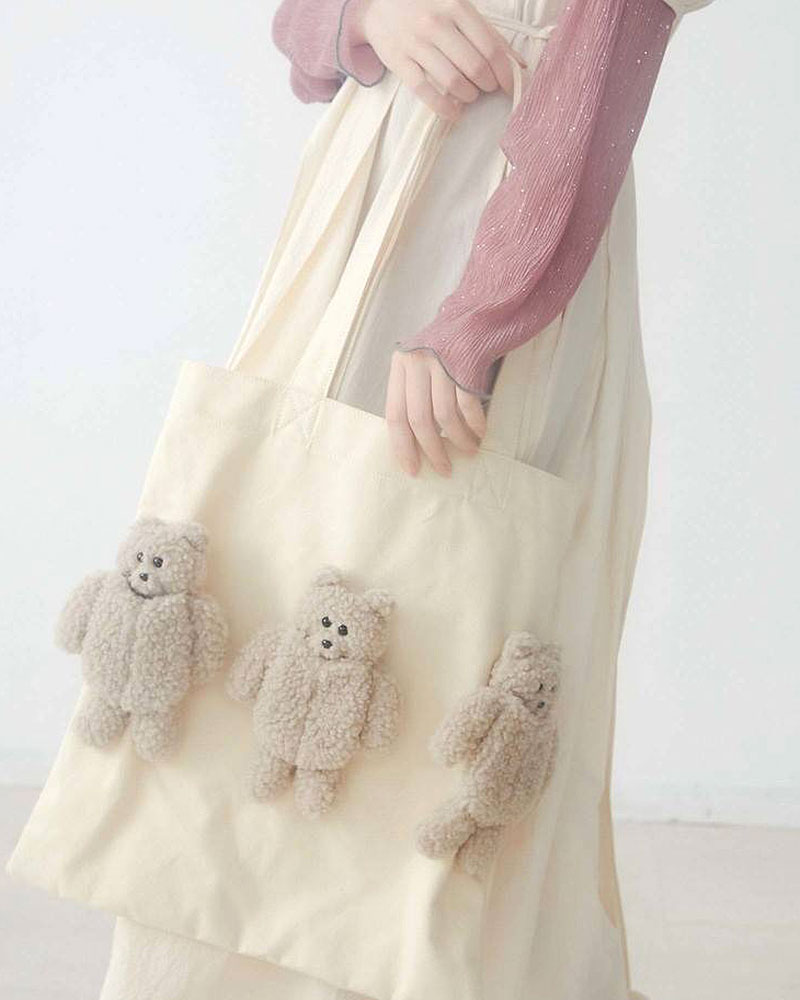 楽天市場 楽天カードで3倍 メリージェニー くま Bear Bear Bear トート Merry Jenny くまさん トートバッグ テディベア ぬいぐるみ レディース バッグ かわいい おしゃれ ブランド 縦型 大きめ 布 キャンバス 肩掛け 女性 カバンの店 東西南北屋