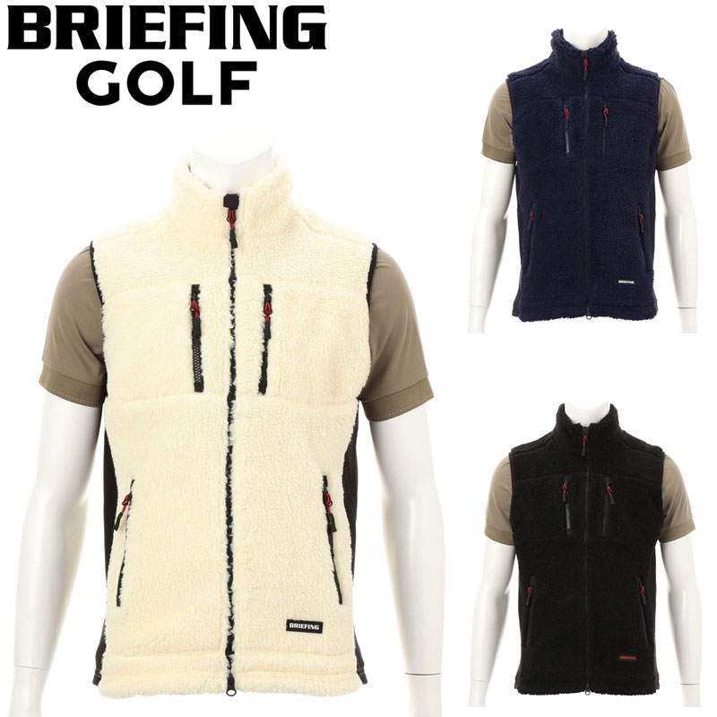 上質で快適 楽天市場 楽天カードで3倍 ブリーフィング ゴルフ メンズ ボアベスト Briefing Mens Boa Vest ゴルフウェア ボア アウター トップス ジップアップ ファー スタンド 無地 ロゴ 正規品 Brg3m25 ブラック ホワイト ネイビー カバンの店 東西南北屋 豪華