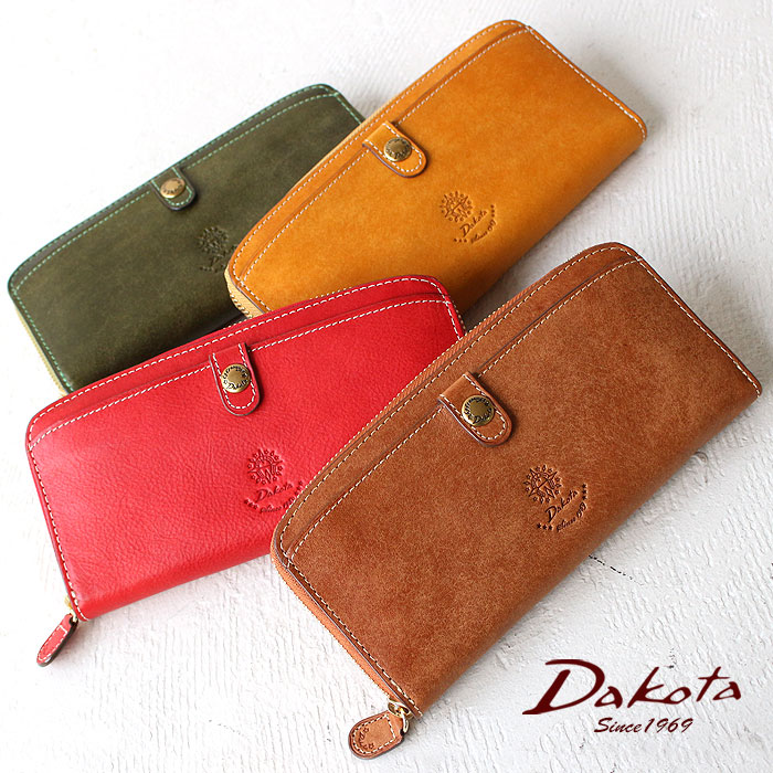 【4/9迄エントリーで最大P41%】【ノベルティ付】Dakota ダコタ コラッジョ 財布 長財布 ウォレット ファスナー式 ラウンドファスナー 一粒万倍日 ギフト 贈り物 入学祝い 入社祝い レッド、ブラウン、グリーン、マスタード akz015 0036442