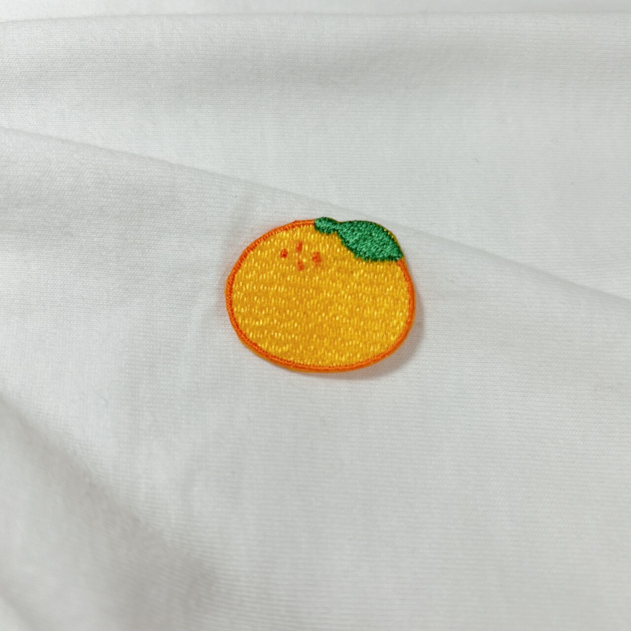 ワッペンカバン オレンジ CORNER PRINTING | PUレザー素材 刺繍ワッペン 80mm×80mm以内