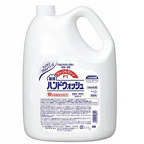 【3個まとめ買い】クリーン&クリーンF1 薬用ハンドウォッシュ 4L ×3個（手肌を清潔に保つ 薬用成分で安心 まとめ買いでお得）