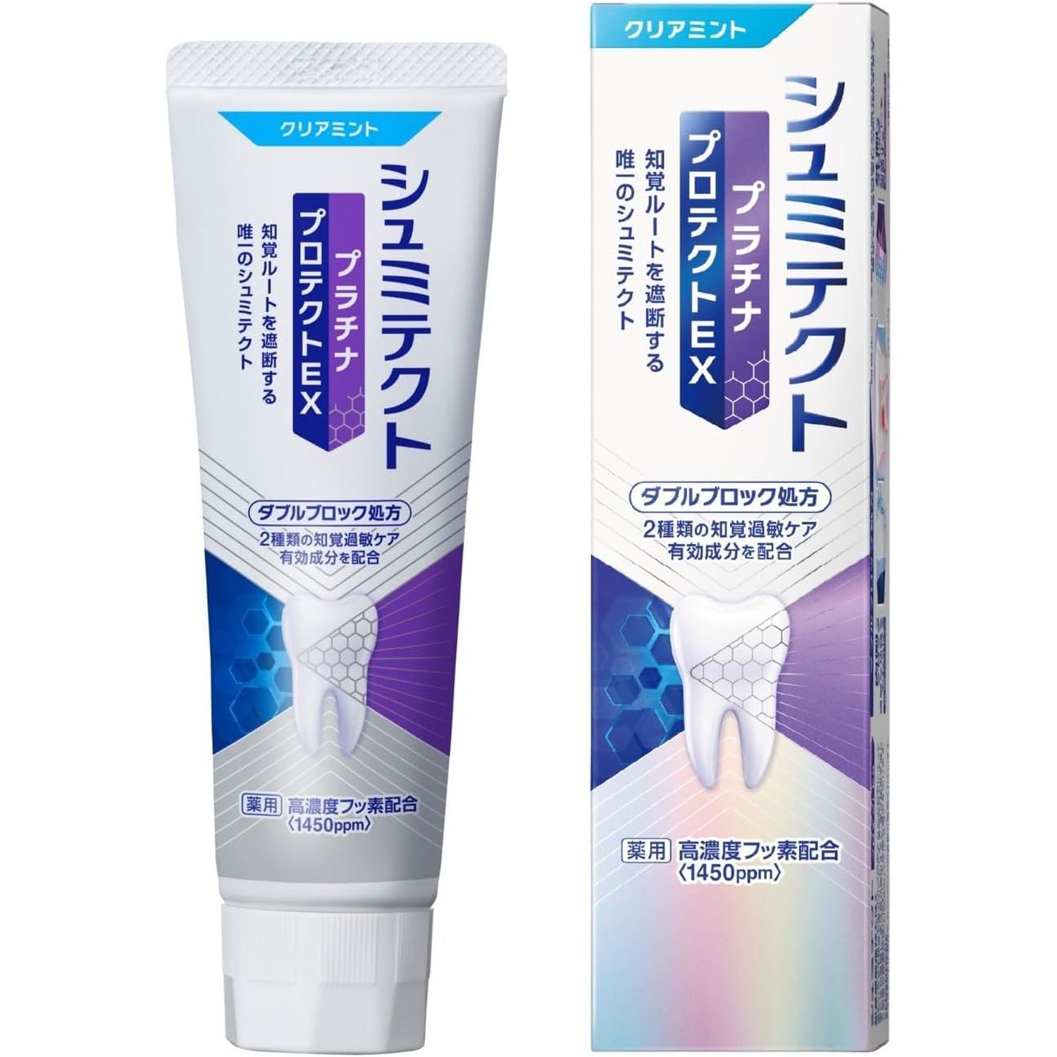 薬用 シュミテクト プラチナプロテクトEX クリアミント 90g 高濃度フッ素配合 ＜1450ppm＞ [医薬部外品]（クリアミント 歯磨き粉 知覚過敏）