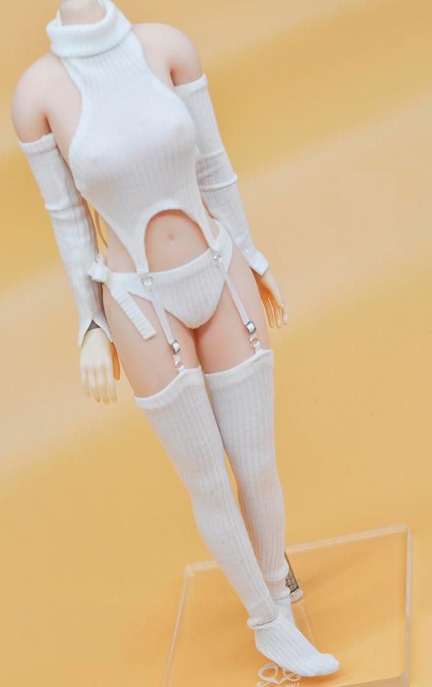 [CUKE TOYS] 1/6フィギュア用高級オーダーメイド和風カットアウト バックレス花柄ウェディングセーターセット (素体は別売) (Aホワイト)