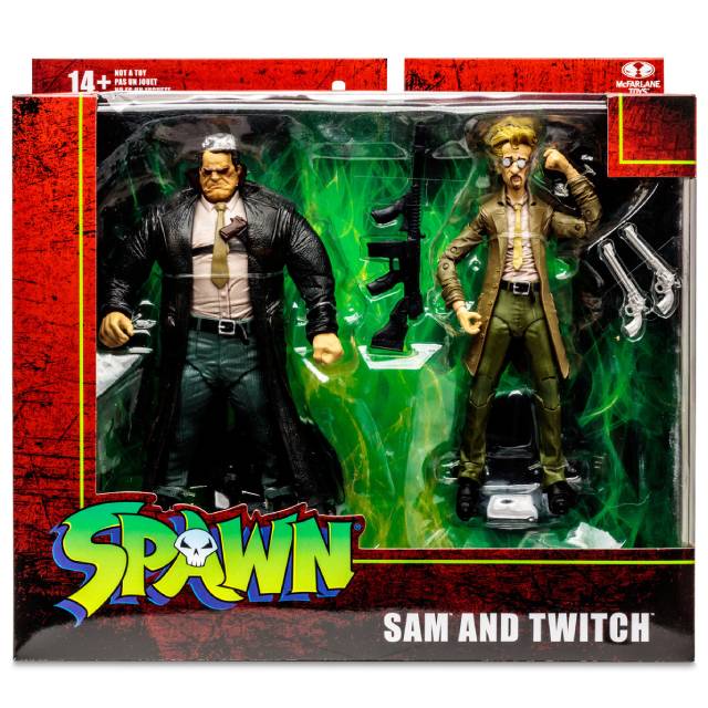 マクファーレントイズ スポーン ユニバース 7インチ デラックス アクションフィギュア サム & トゥイッチ McFARLANE TOYS SPAWN UNIVERSE DX SAM AND TWITCH 【パッケージダメージあり】｜USAトイショップ トイコネクト