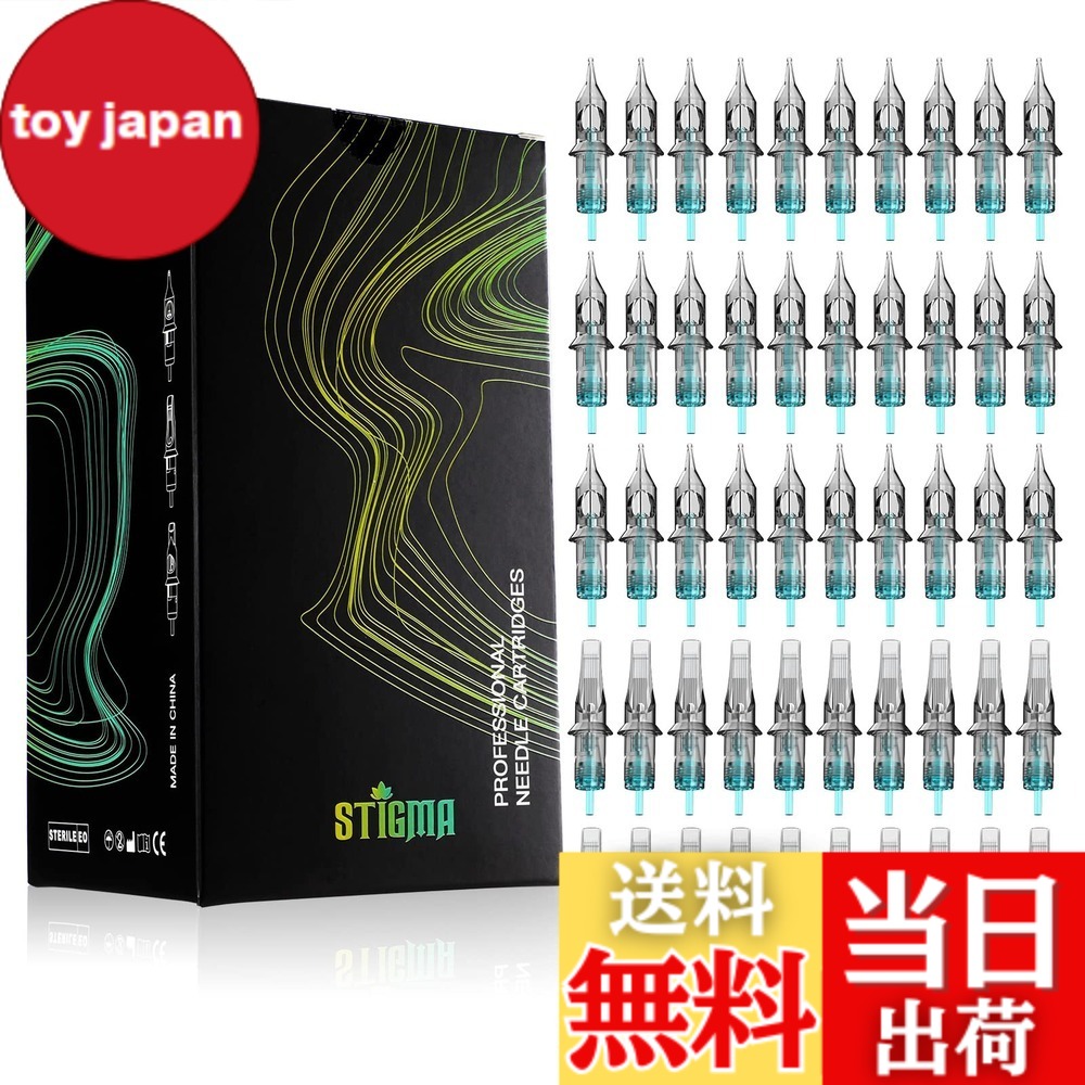 【貨物輸送無料】STIGMA 青緑色 ナイト爵 欠陥いの一番 使い捨て タトゥー 薬莢 針 50本 各種大きさ ラウンドラインドライブ/ラウンドシェーダー #10(1003RL 1005RL 1007RL 1009RL 1011RL) EN02B-50KIT-X 色：青碧、大きさ：Bugpin RL+RM