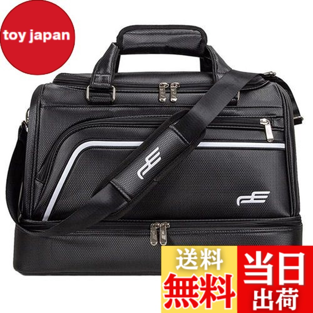 【送料無料】PlayEagle ゴルフ ボストンバッグ 二層式 ゴルフトートバッグ PUレザー 2WAY ショルダーバッグ シューズポケット付き ショルダー付き 防水 大容量 ジム 旅行 出張 ホワイト｜toy japan