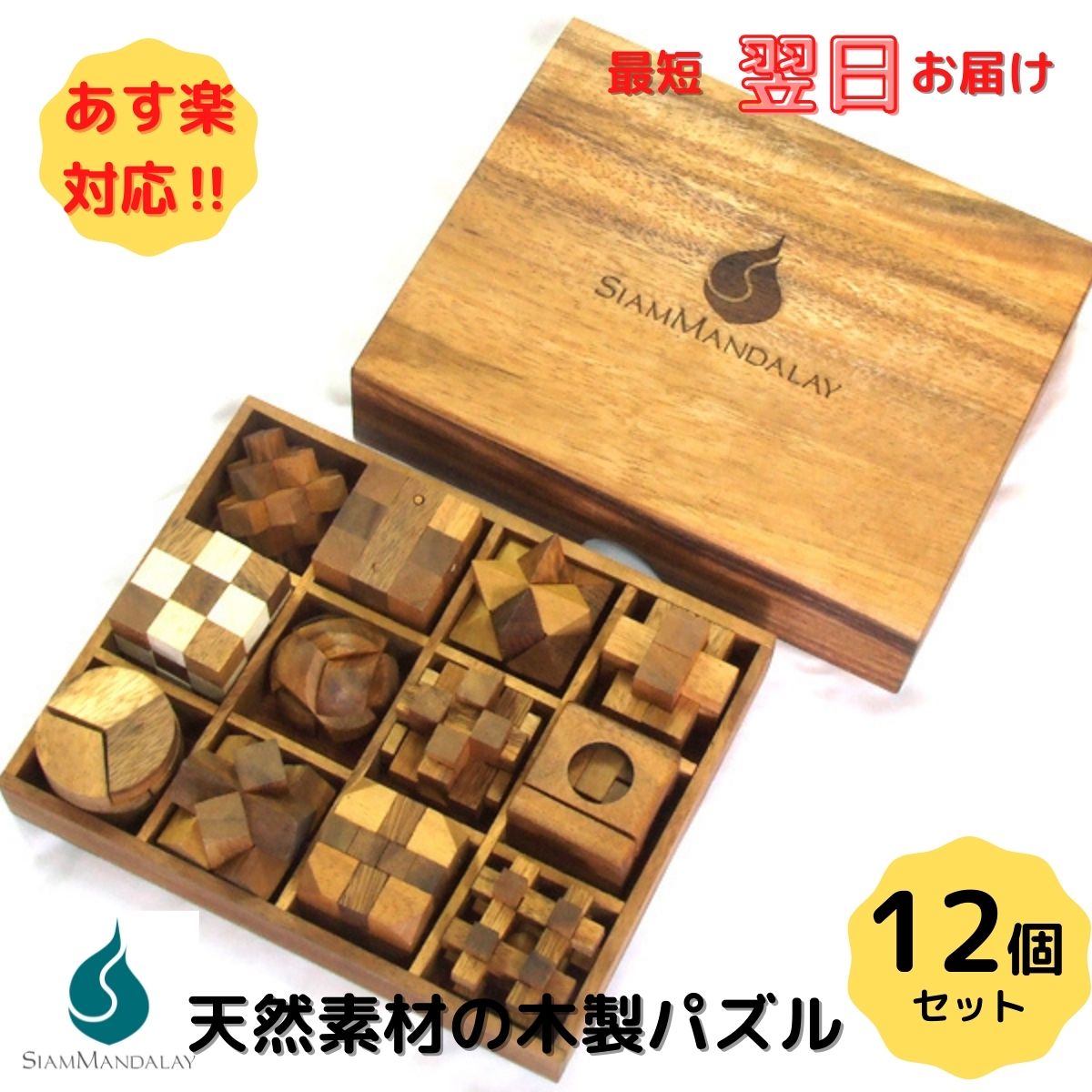 木製パズル12個セット ウッドパズル 天然 知恵の輪 脳トレ 子供 大人 おもちゃ 立体パズル 子供の日 敬老の日 孫 木製玩具 玩具 知育玩具 知育パズル 記憶  右脳 学習 老化 防止 天然素材 高品質 クリスマス プレゼント ギフト