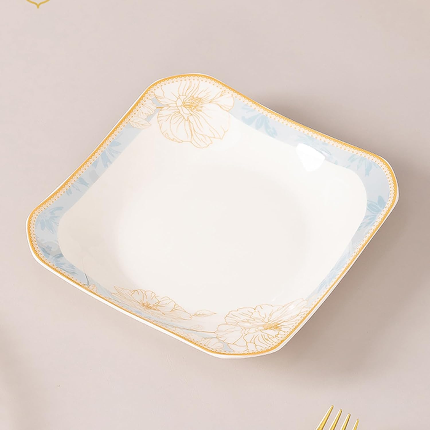 ランチプレート 正方形 耐熱性 美しい デザイン01 四角皿 朝食用 シンプル オシャレ 食器 お皿 綺麗 A 北欧風 花柄 アンティーク カフェプレート 一人暮らし キッチン 野菜 カレー パスタ