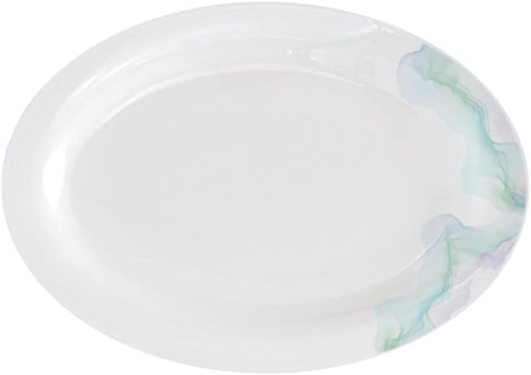 水墨風プレート 和食器 A プレート お皿 大皿 上品 シンプル グラデーション ランチプレート カフェ風 業務用 食器 デザイン01 ナチュラル 陶器製 メイン 料理 結婚式 パーティー 誕生日 楕
