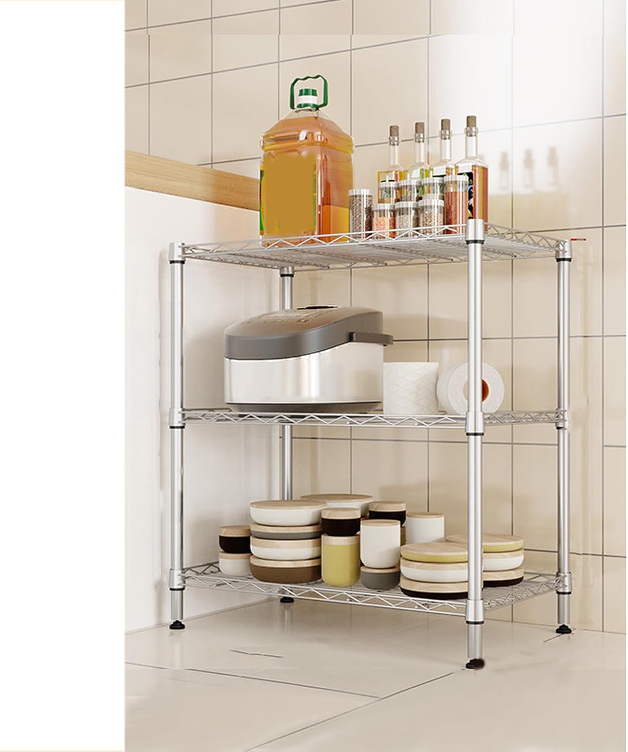 レンジラック レンジ台 55*30*60 幅55cm スチールラック キッチンラック レンジボード キッチン 収納 キッチン収納 カラースチールラック ハイタイプ アジャスター付き 炊飯器 レンジ台ラ