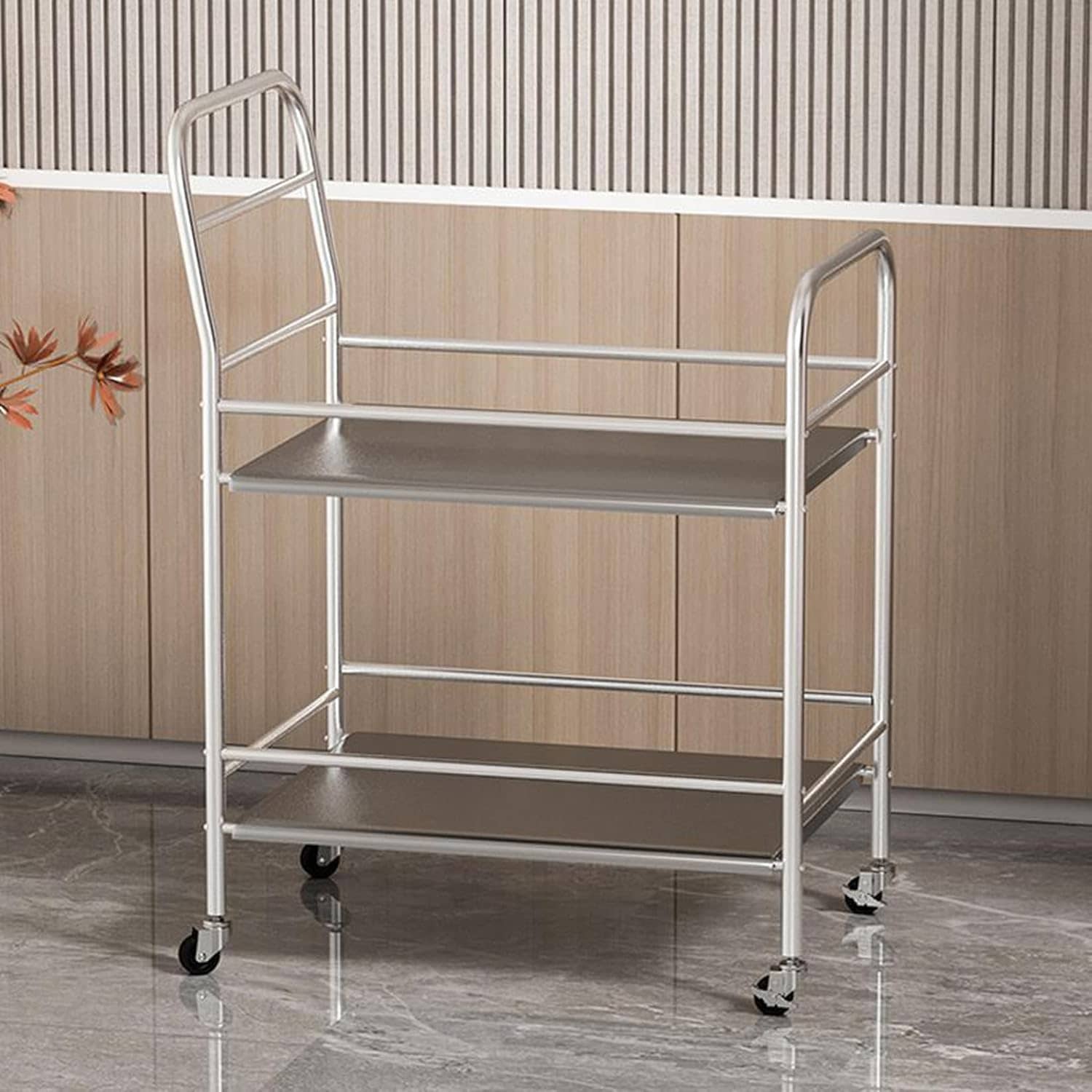 ステンレス 作業台 50*40*91B キャスター付き 業務用 調理台 厨房 3段式 キッチンワゴン シルバー キッチンラック 万能ワゴン スチールラック 収納棚 収納ラック 収納カート 軽量 耐荷重|Funny Life 店