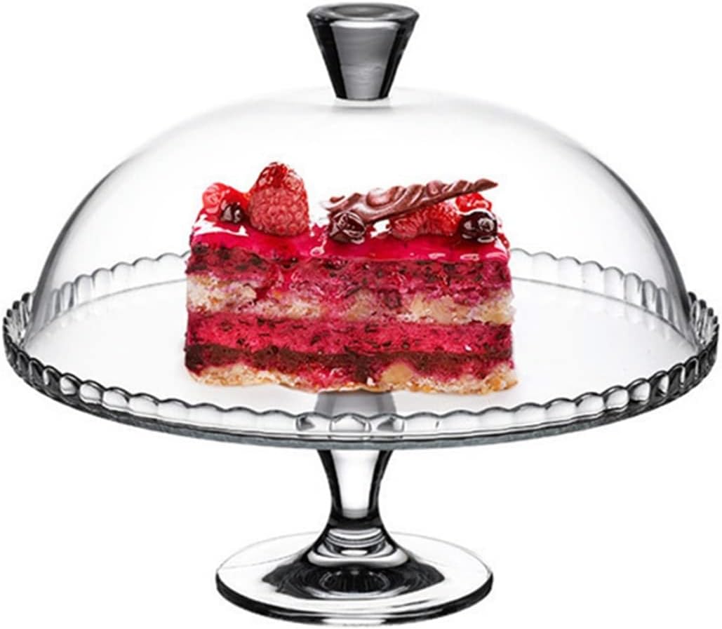 ケーキドーム ケーキスタンドカバー ガラス 台座 フタ付 透明 ケーキスタンド デザートトレイ チーズドーム カップケーキスタンド 小物 スナック カップケーキ ウエディング 宴会 クリスマス パーテ