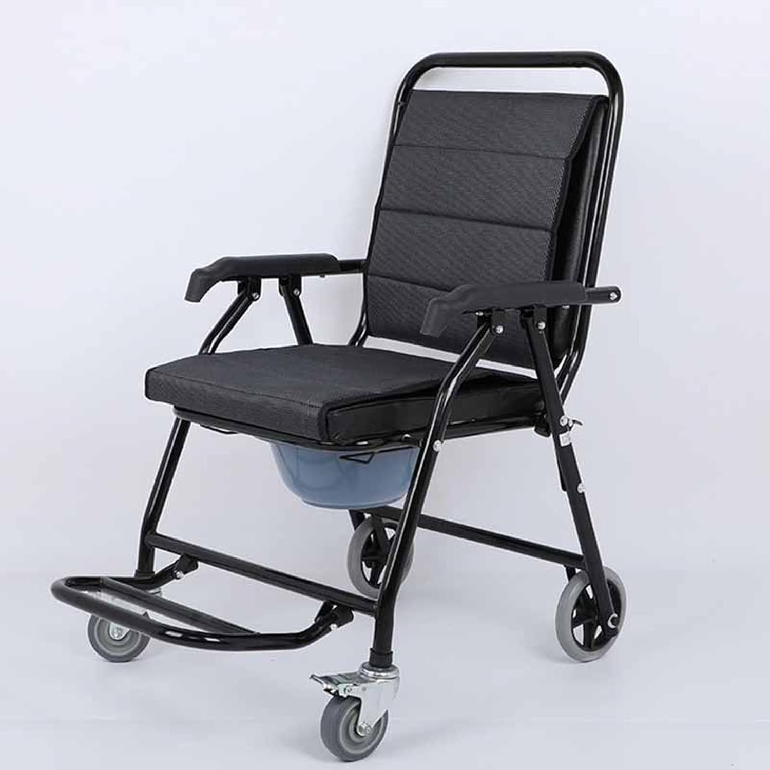 室内用便器車いす シャワー腰かけ 一風呂用車椅子 折りたたみ 一風呂シャワー用車いす 一風呂 室内用便器用 手合い2 介護 一風呂精神的な統合飾り気の無い 黒いことクランケ用モビール式腰かけ 腰かけ式室内用便器 シャワーチェアー 車いす 最大限度耐荷重1