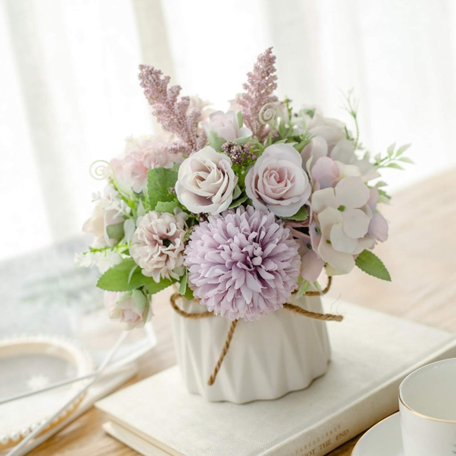 枯れない花 造花 結婚式飾り 人工観葉植物 花瓶付 造花セット F 置物 インテリア おしゃれ プレゼント リビング 玄関 ダイニング 誕生日 ギフト フラワー 美術館 ホーム 庭園 キッチン オフィ