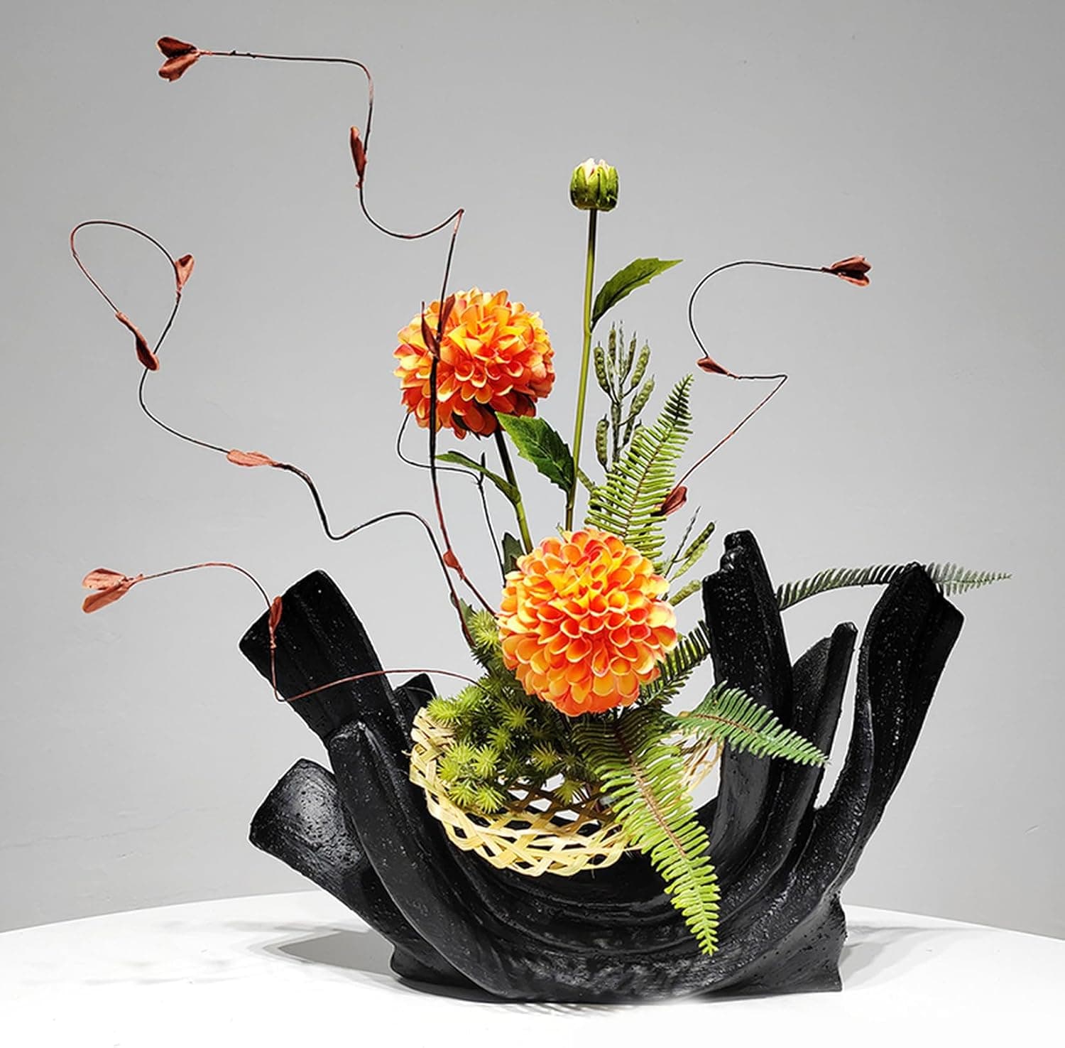 侘寂風 造花 オレンジ色 瀬戸もの花器付き添い人 室内装飾 作物御花 リビング 昼御飯 執務室 茶室 時節飾りつけ 泊まり 落ち着いた佇まい監督 01仕掛ける 検査と修理不必要 一覧表真っただ中飾りつけ F