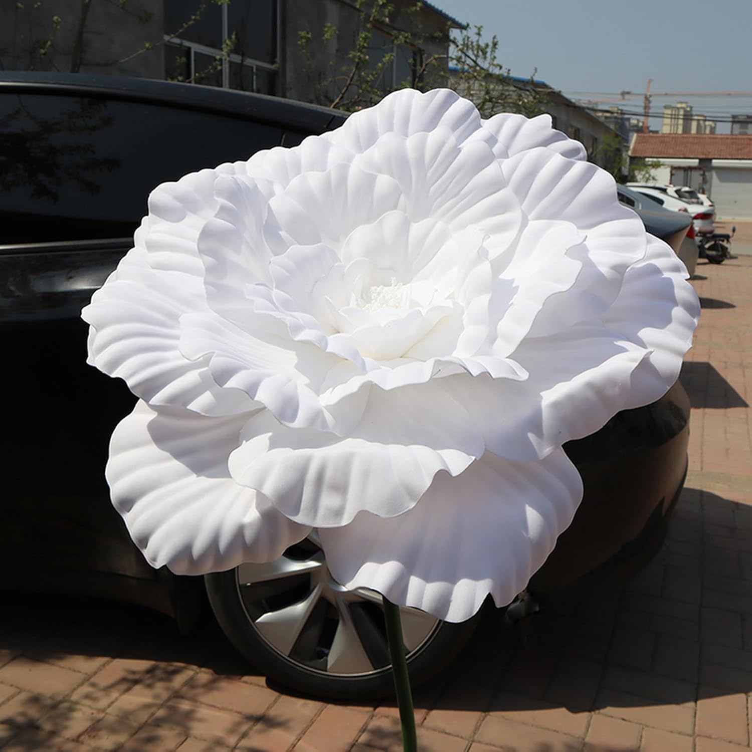 造花 シルクフラワー フェイクフラワー 大型 バラ 背景花 手作り 結婚式 装飾 ジャンボ イベント サロン カフェ カラー1 店舗ディスプレイ アートフラワー フォトスポット 仮装飾 40CM 巨大