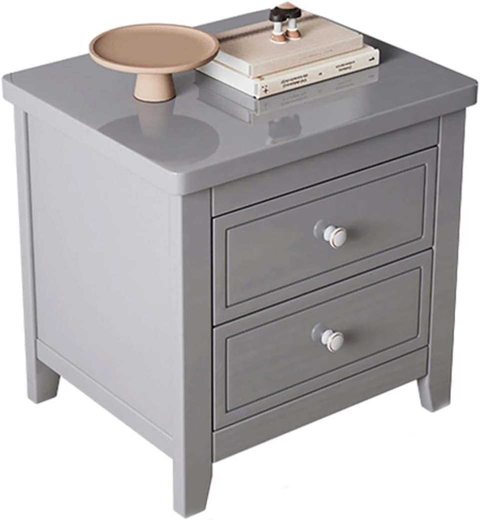 サイドテーブル 通気 50x40x50cm 低い 二段式引き出し スタイル3 木製 ベッドサイドキャビネット モダン シンプル 家庭用 ベッドルーム 収納キャビネット 小物置台 ベッドサイドキャビネッ