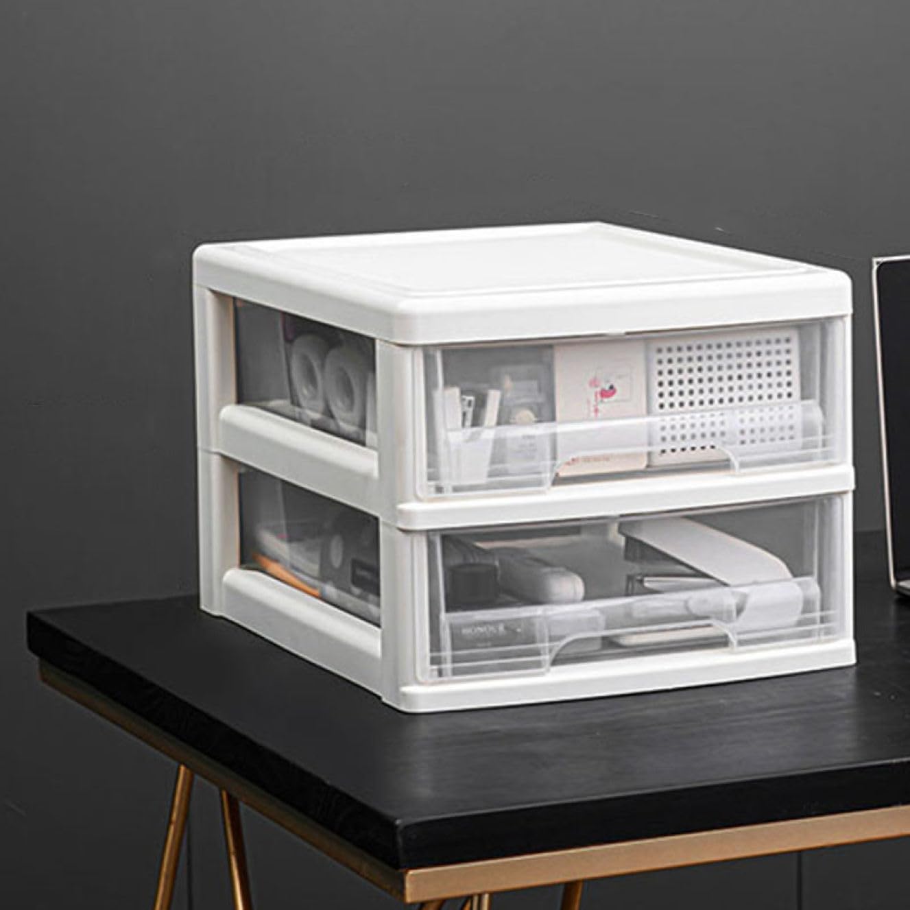 収納ボックス プラスチック 32*42*37.5cm 卓上収納ケース 小物収納 化粧品収納 文房具収納 書類 事務用品 カラフル 文房具 事務用品 化粧品 リビング 寝室 押入れ 部屋 書類 小物収納