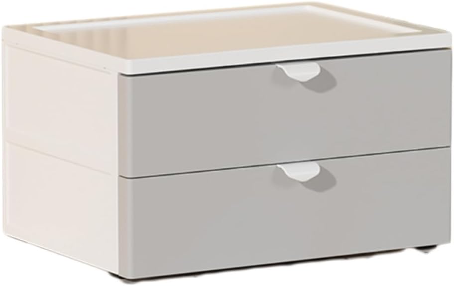 収納ケース 卓上収納ボックス 35*25*17 化粧品収納 事務用品 文房具 オフィス収納 デスク上置き棚 机上収納ケース 机上用品 グレー 整理整頓 卓上 デスクオーガナイザー 積み重ね可能 自由に