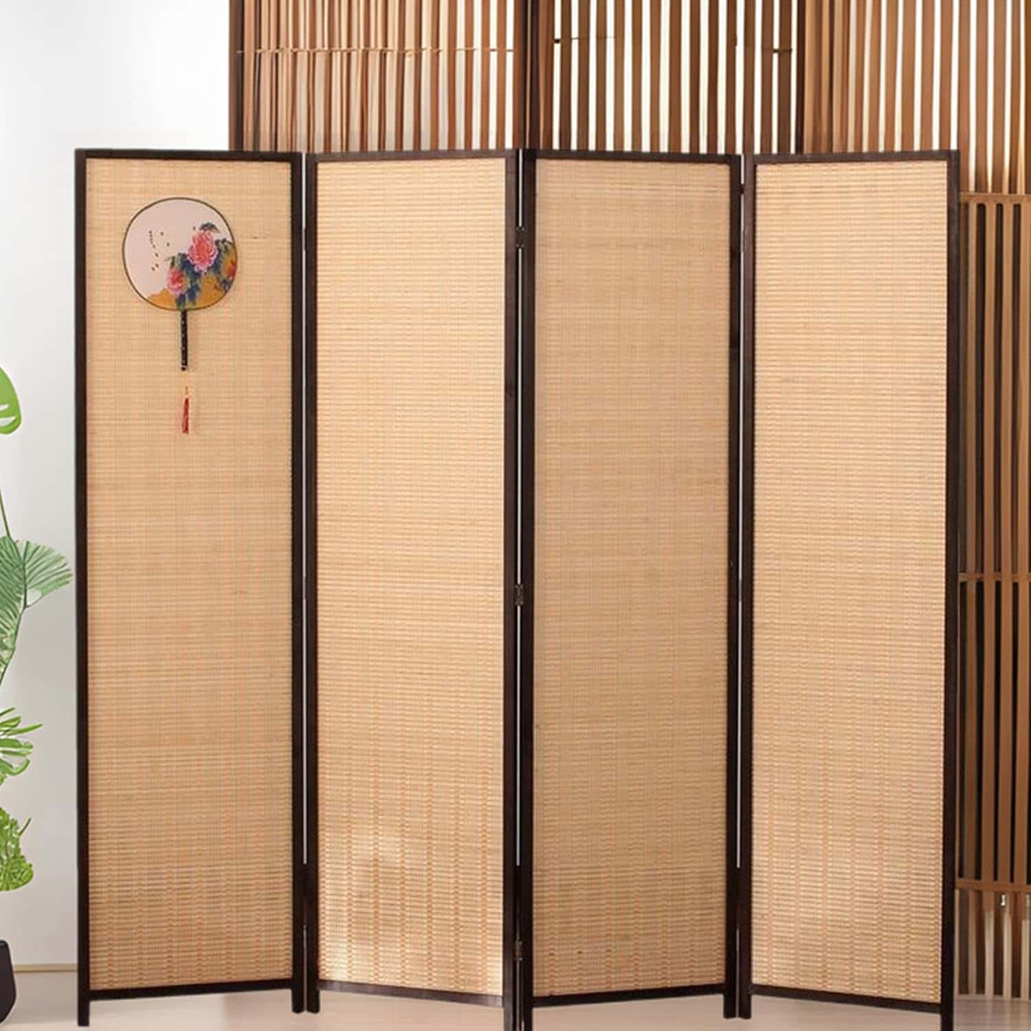 パーテーション 間仕切り 4連 高さ150/170/180cm 軽量 180*50*4 衝立 折りたたみ 目隠し 区切り コンパクト収納 組立不要 天然木 竹編み スクリーン おしゃれ テレワーク 在｜Funny Life 店