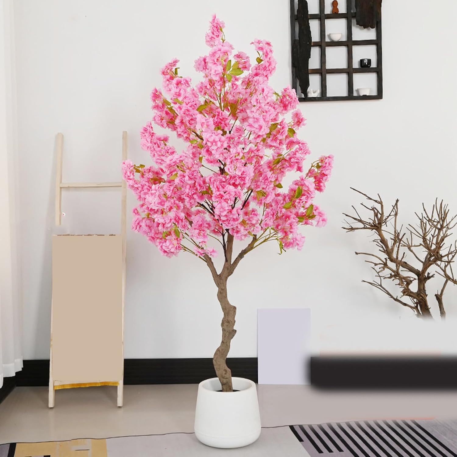フェイクグリーン 人工観葉植物 ピンク2 桜の木 桜の花 観葉植物 造花 観葉樹 鉢なし 水やり不要 害虫駆除不要 120cm 鉢植え お手入れ簡単 リアルな枝葉 枝の角度調整可能 消臭 抗菌 室内|Funny Life 店