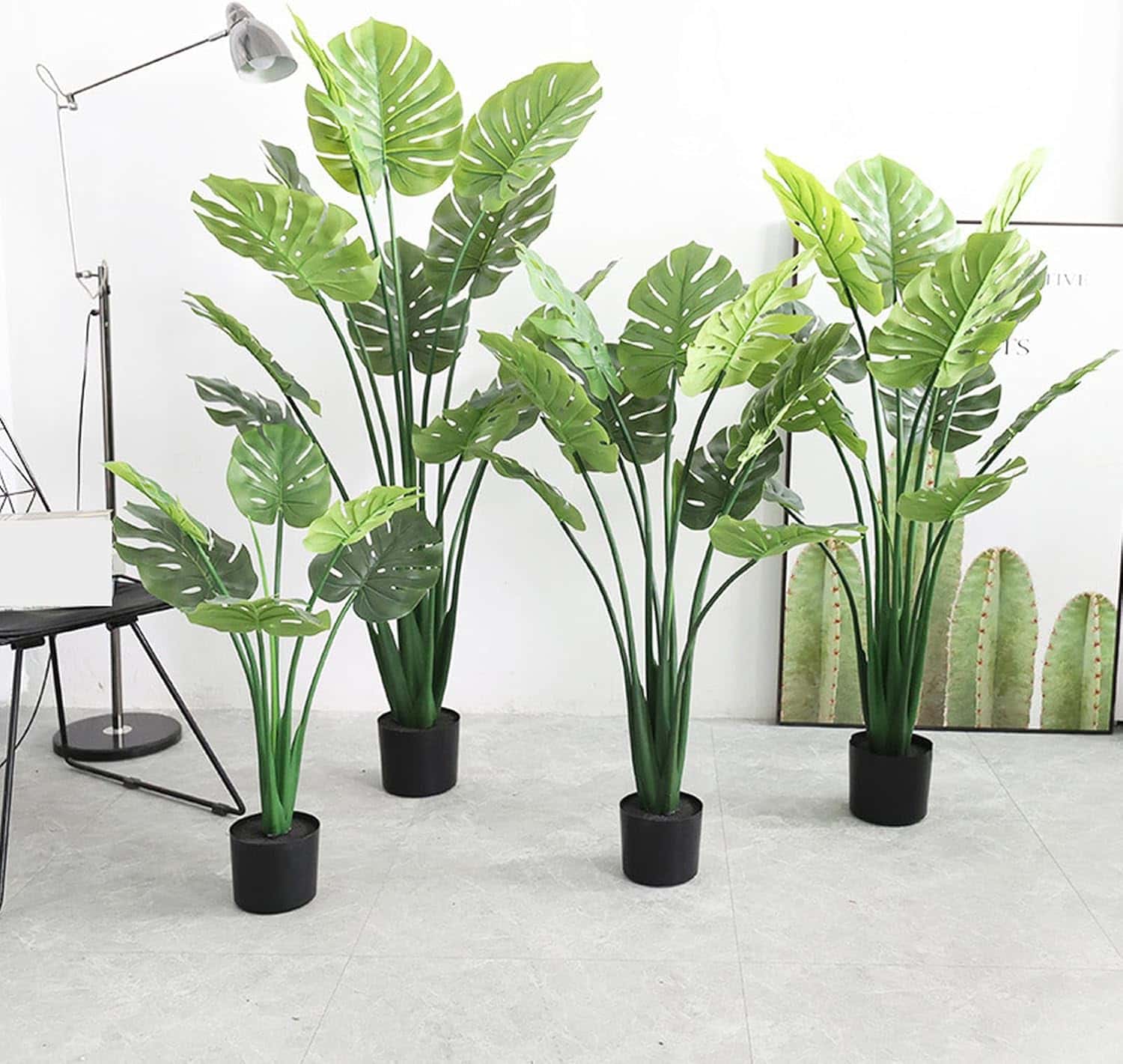 フェイクグリーン モンステラ 80cm 鉢付き お手入れ簡単 大型 観葉植物 フェイク 人工観葉植物 インテリアグリーン オフィス 玄関 店舗 屋外用 おしゃれ リビング 室内装飾 グリーン装飾 DI|Funny Life 店