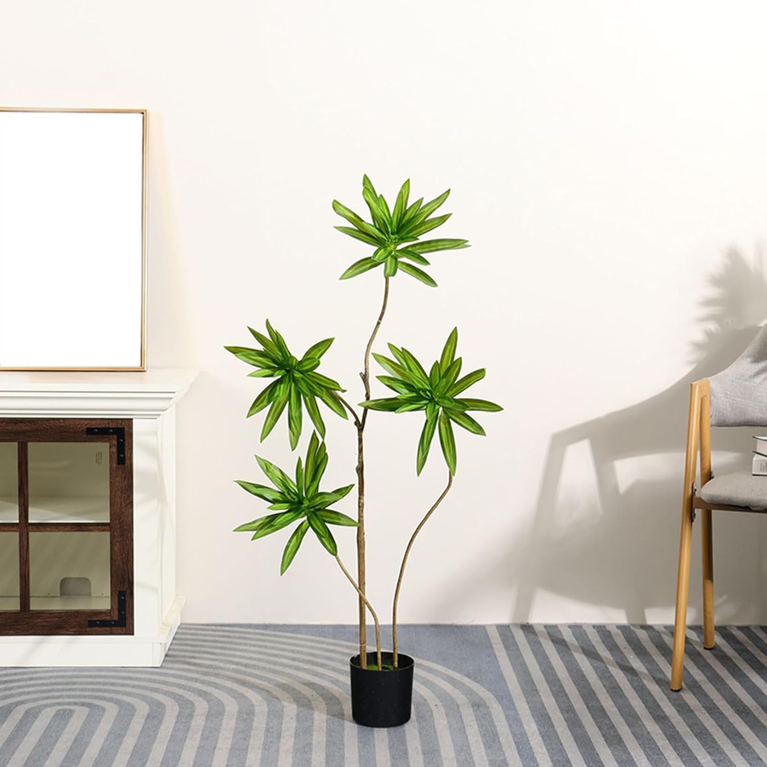 観葉植物 フェイク 160cm 人工観葉植物 ドラセナ フェイクグリーン 軽量 鉢植え 屋内外の装飾用 造花 人工植物 インテリア 飾り 世話いらず 水やり不要 オフィス 事務所 ホーム デコレーショ|Funny Life 店