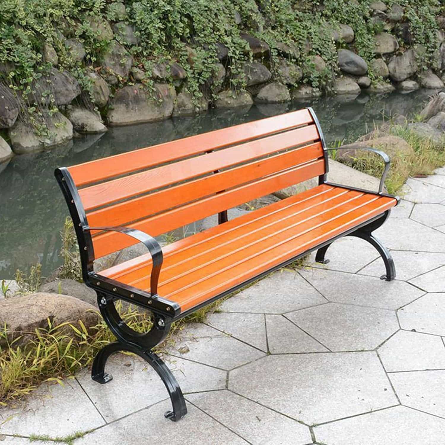ガーデンベンチ 屋外 ガーデンチェア 120cm 180cm耐荷重約400kg 庭のベンチ ベランダ タイプ 椅子 防水性と耐日光性 防蝕木材 アームレストと背もたれ付き お庭 防水性と耐日光性 防蝕｜Funny Life 店